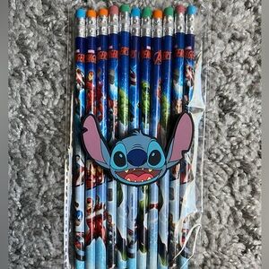 Avengers Pencil Pack of 11 & Stitch Pencil Topper
